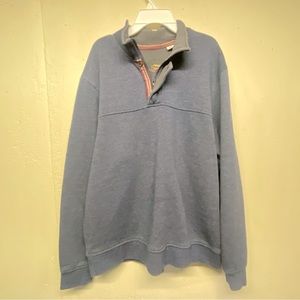 Orvis Men's Quarter Zip Pullover Signature Sweatshirt Size Large Navy Zip Snap